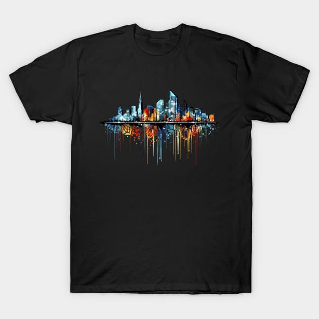 City Skylines Urbain World Fun Life Abstract T-Shirt by Cubebox